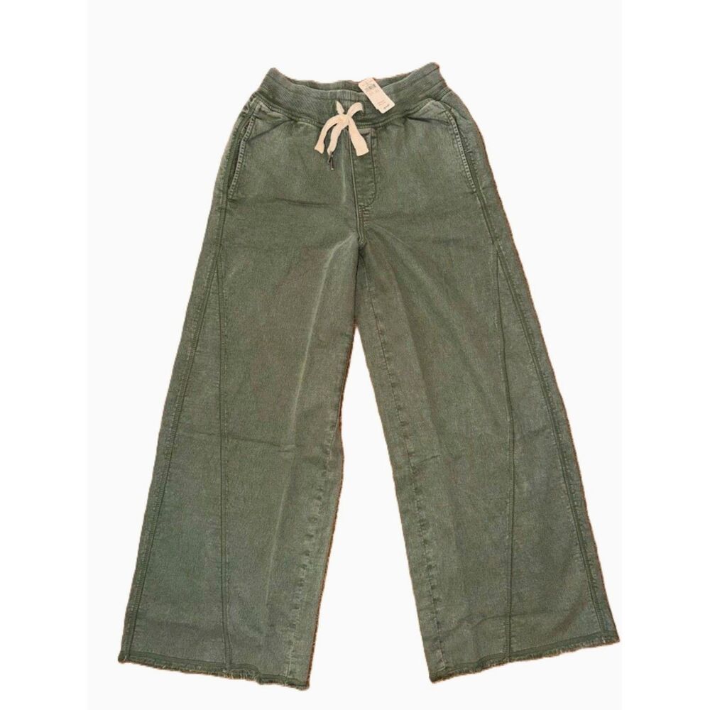 NEW Aerie AE jeans XS S wide leg denim pants Soft Landing trousers khaki green
